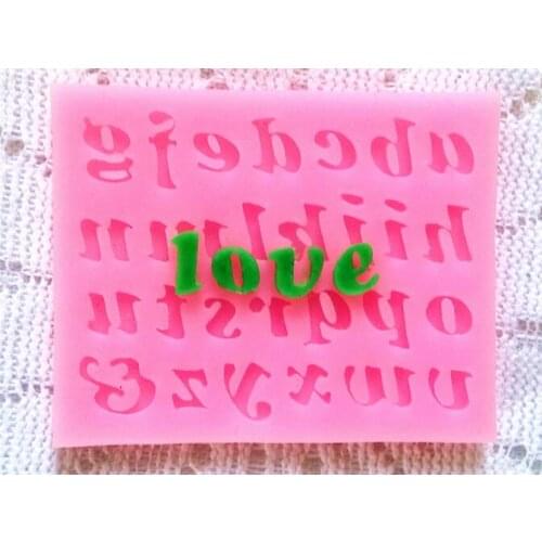 Fondant Cake Decorating Tools New Lowercase Letters Fondant Cake Mold Bakeware Food Grade Liquid Chocolate Molds Environmental