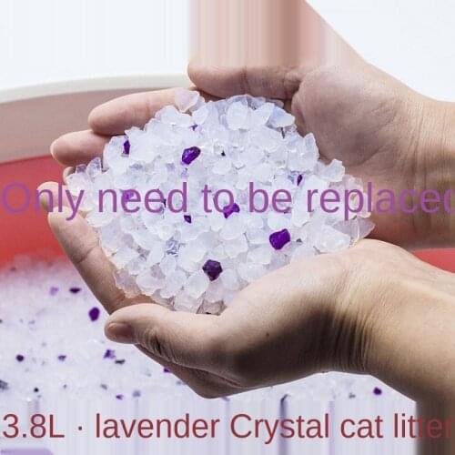 Cat litter, Crystal cat litter, silica gel colored particles, non-agglomerated, odor-absorbing and water-absorbing 3.8L lavender