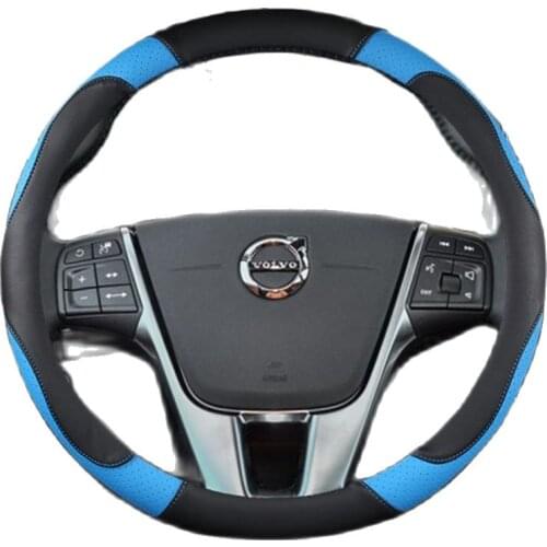 Leather Car Steering Wheel Cover Anti-Slip Accessories Auto Steering Wrap Anti-wear 38cm/15in For Kia Optima Sportage R Picant