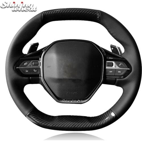 BANNIS PU Carbon Fiber Leather Car Steering Wheel Cover for Peugeot 4008 2017 2018 3008 2017 2018
