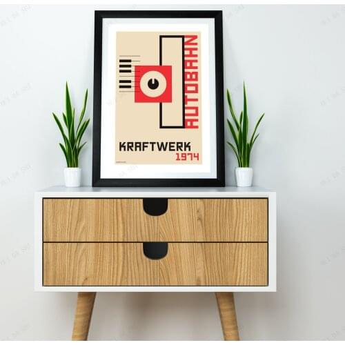 Kraftwerk - Autobahn - Minimal Bauhaus Art Electronic Illustration Synthesizer Poster Print Alternative Minimalist Design