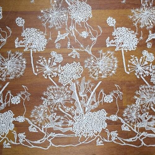 Hot Selling French Lace Bridal Mesh Embroidery Dress Fabrics For Wedding HY0017