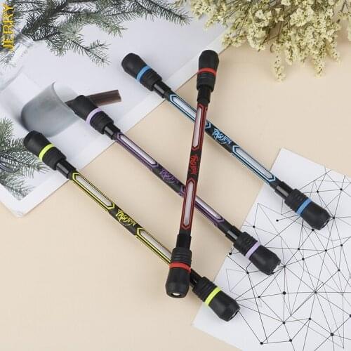 Hot selling flashing rotating pen game gel pen student gift toy release pressure rotating pen