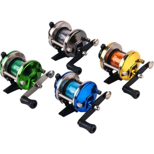 HOT SALES!!!New Arrival Winter Mini Trolling Ice Fishing Reel Spinning Wheel Fish Tackle Tool with Line