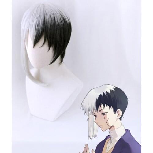 Anime Dr.Stone Asagiri Gen Men Short Wig Cosplay Costume Heat Resistant Synthetic Hair Wigs