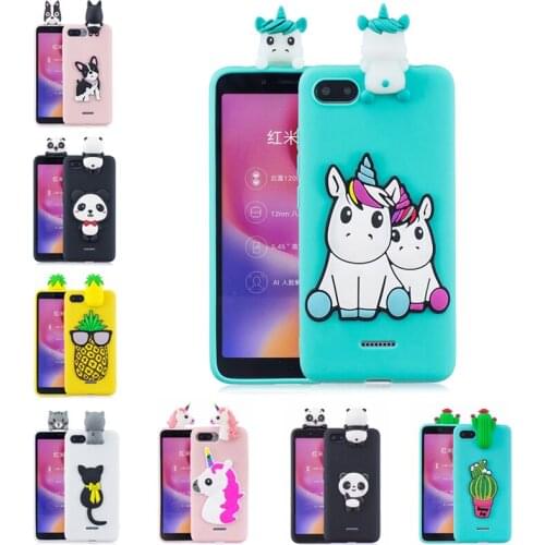 Soft Silicone TPU Case For Xiaomi Redmi 6A Case 3D Unicorn Panda Cat Phone Case For Redmi 6A xiomi redmi 6a Fundas