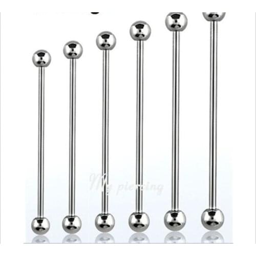 Lot 50pcs 14G Free Shippment Tongue/Nipple/Ear Industrial Ear Scaffold Straight Barbells Body Jewelry Pick Sizes
