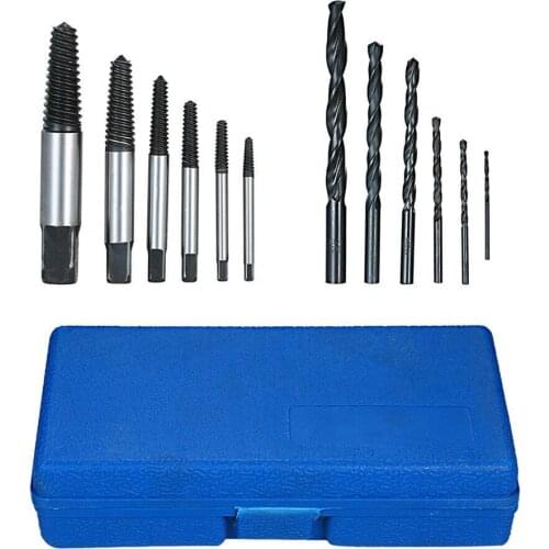 12pcs Easy Out Rigid Screw Extractor Set For Broken Bolt Stud Fastener With Case