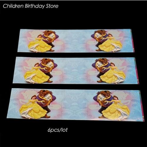 6pcs/lot Beauty and Beast water bottle labels Beauty and Beast stickers candy bar decorations Beauty and Beast bottle stickers