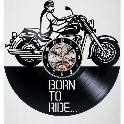Vinyl Record Wall Clock for Bikers - Exciting guest room decor