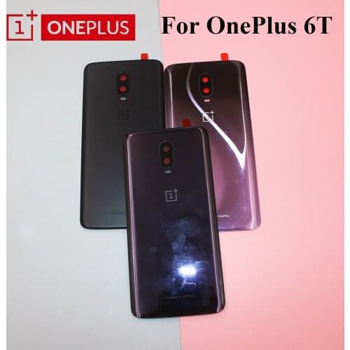NEW Back Cover Oneplus 6T 3D Glass Door One Plus 6 t Real Housing Case + Camera Lens & Stickers Replace Parts Back Battery Cover