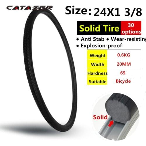 24er 1 3/8 Bicycle Solid Tires Anti-slip Durable Black Tires Mountain Bike Tires 24x1 3/8 Bike Solid Tyre Cycling Tyre