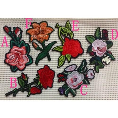 Dyed polyester yarn embroidery clothes, bag and shoes patch, iron-on, AB170413C