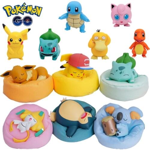 Pokemon Starry Dream Jigglypuff Pikachu Eevee Piplup Rowlet Snorlax Jirachi Komala Psyduck Charmander Sleep Kawaii Key Chain