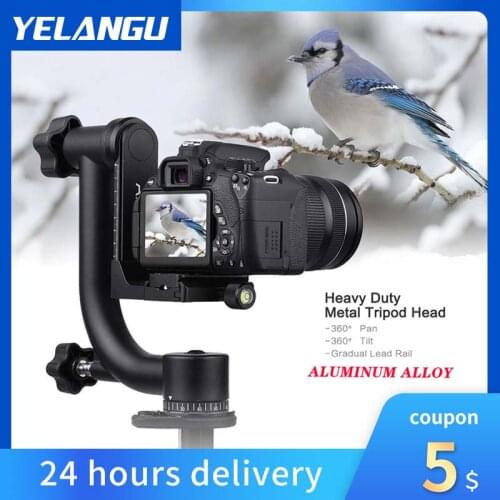 YELANGU Professional Gimbal Head Cantilever Tripod Head 360 Degree High Coverage Panoramic For Heavy Digital Camera Lens