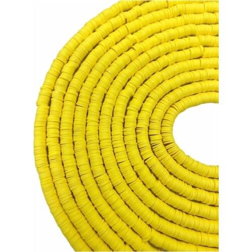 8mm Yellow Color Polymer Clay Fimo Bead String, 40cm Dough Beads Fimo Series