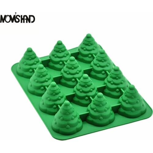 Silicone 3D Christmas Tree Fondant Cake Mold Decorating Sugarcraft Mould DIY Tools