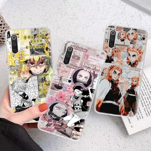 Demon Slayer Anime Kimetsu No Yaiba Silicon Phone Case For Xiaomi Note 10 Mi 11 9 8 CC9 10T 9T 5X 6X A3 A2 A1 Lite Pro Poco F1 X
