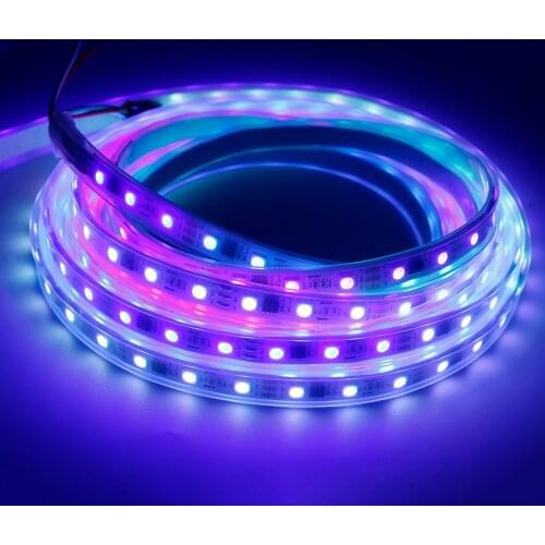 Led strip DC12V WS2811 SMD5050 RGB Flexible addressable Digital 60leds/m led pixels strip lights tape external ic 5m/roll W/B
