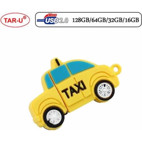 Today On Sale : Carton Taxi PVC USB Flash Drive 16gb 32gb real flash pendrive USB2.0 Memory stick