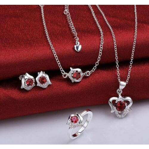 925 sterling silver jewelry set, fashion jewelry set A034-A Earring 494 Necklace 518 Ring 382-8 /imhardoa ijuarbba S781-A
