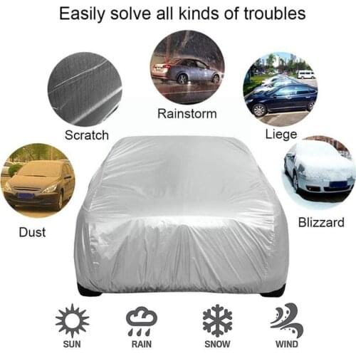 1pcs Peva Outdoor Protection Full Car Covers Cover Waterproof Sunshade For Hatchback Cover Universal Dustproof Sedan Car R5E7