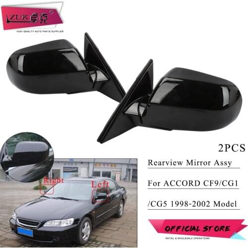 ZUK Pair Car Exterior Rearview Mirror Assy For HONDA ACCORD 1998-2002 CF9 CG1 CG5 Side Mirror Assembly Black Color 3-PINS