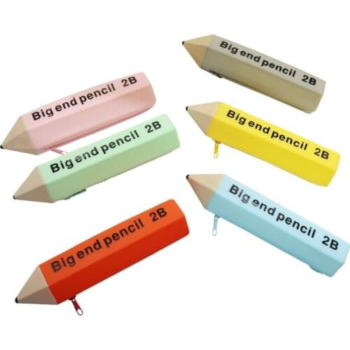 1 Pc Creative Stationery Bags 6 Colors Multifunctional Pen Bag Office School Stationery Pencil Case Pencil Shape Candy Colors