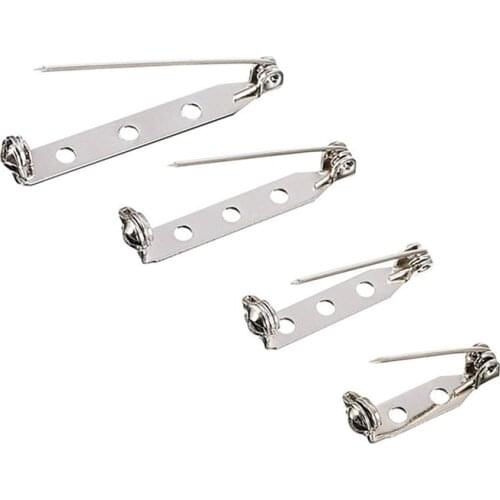 10 Pieces Silver Bar Pins Brooch Pin Tone Pin Back Clasp Brooch 4 Sizes 20 mm, 25 mm, 32 mm and 38 mm