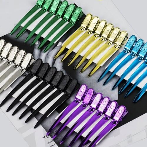 12pcs/set Salon Hairdressing Cutting Hairpin Holding Hair Styling Clip Flat Duck Mouth Hair Clamps Sectioning Hair Styling Tools