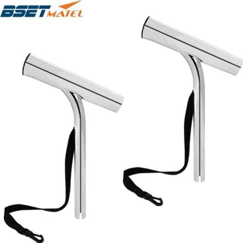 2PCS Mirror Polished Stainless steel 316 Outrigger Fishing Rod Pole Holder pole bracket support for Marine Boat Yacht tackle