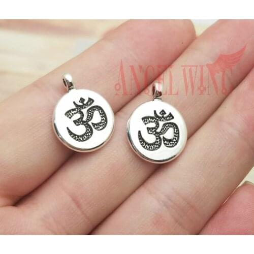 20pcs/lot--14mm, OM chams,Antique silver plated yoga charms,DIY supplies, Jewelry accessories