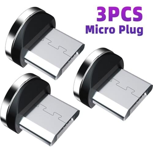 3Pcs Magnetic Plug Magnetic Charging Cable Adapter Micro USB Type C Magnet Connector Charging Cable Adapter