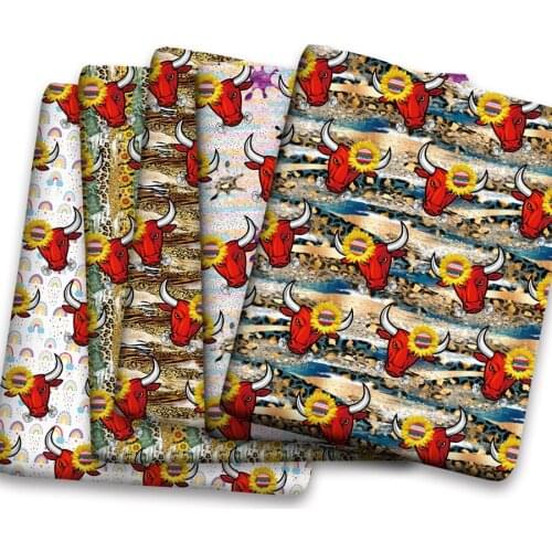 50*150cm New Colorful Cartoon Pattern Printed Leather Polyster Cotton Liverpool Bullet Fabric for DIY Handmade Half Yards