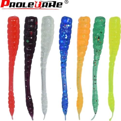 50Pcs Soft Lure Red Worms Salt EarthWorm Fishing Baits 45mm 0.45g Worms Trout Fishing Lures fishing tackle fishing spoon jigs