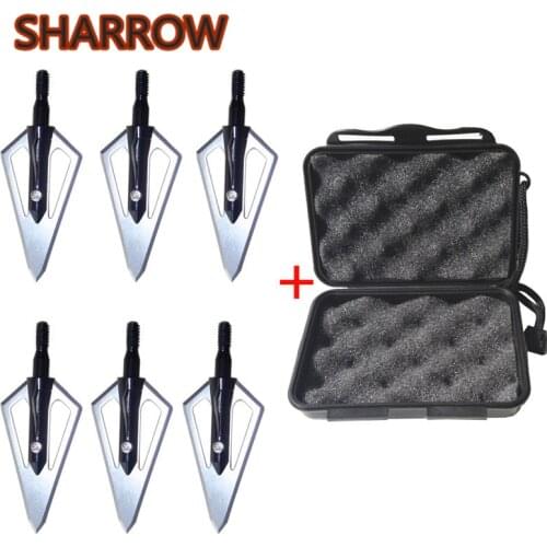 6pcs Archery 4 Broads Broadhead 100 Grain Arrowheads Hunting Point Tips With Arrow Box For Arrow Outdoor Shooting Accessories