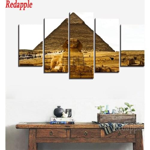 Diamond Rhinestone mosaic Sphinx Ancient Egypt Pyramid Pharaoh Pictures Customized 5 pcs/set diamond painting embroidery decor