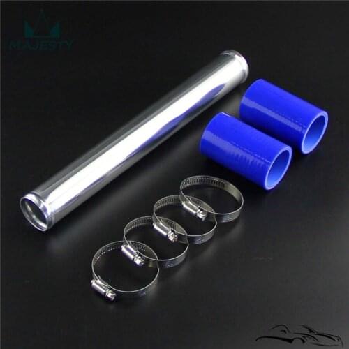 Aluminum 38mm 1.5" Intercooler Turbo Pipe Piping Tube+Silicone hose Clamps Kits