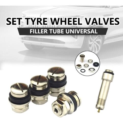 Automobiles Motorcycles Trucks Bikes 4 Pack Flush Mount Chrome Metal Tire Valve Stems High Pressure Bolt Universal