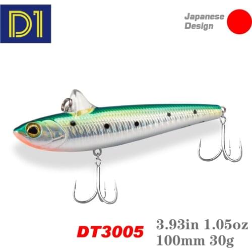 D1 Rattlin VIB Fishing Lure 100mm 30g Fishing Gear Bionic VIB Swim Hard Bait Fishing bait vibrating blade bait sinking perch
