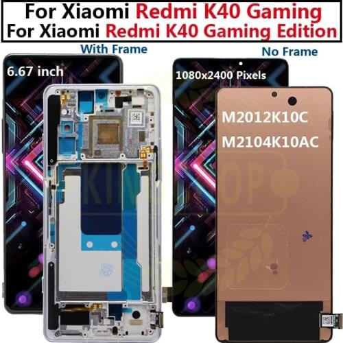 For Xiaomi Redmi K40 Gaming LCD With frame Touch Screen Digitizer For Xiaomi Redmi K40 Gaming Edition LCD K40Gaming Display