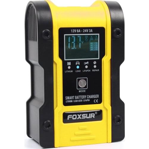 12v/24V 6A Intelligent Smart Motorcycle Car Battery Pulse Chargers Repair Type Lead Acid Storage Chargers Battery Auto ATV