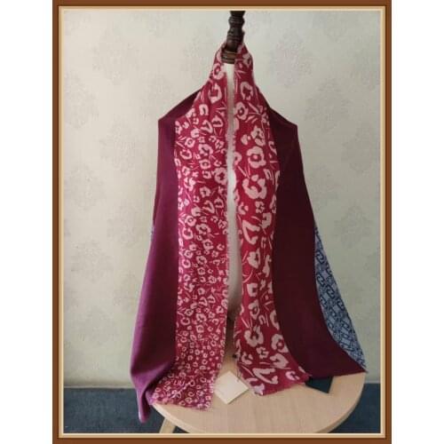 Italian foreign trade ladies winter and winter warm fashion scarf flower design broken flower patchwork long scarf versatile new