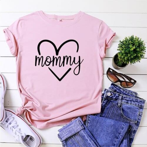 Summer Shirts for Women T-shirt Harajuku Mommy Letter Print T-shirt Aesthetic Women Clothing Oversized Tshirt Cotton Kawaii Tops