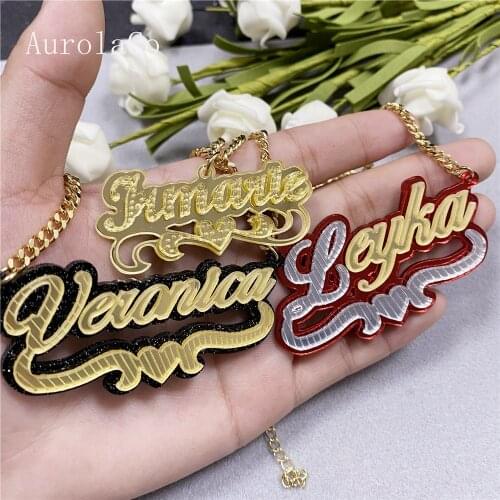 Fashion New Products Custom Name Necklace Personalised Woman Letter Necklace Custom Name Acrylic Jewelry