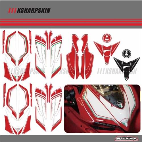 Motorcycle Front Rear Fairing Number Board 3D Gel Protector Tank pad Knee Section Paint for Ducati Panigale 1299 S 959 15-17