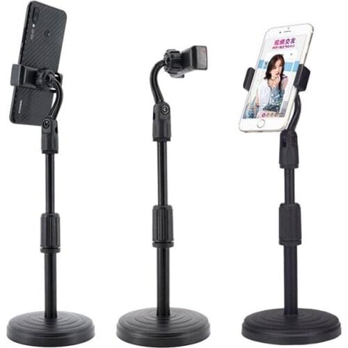 Desktop Mobile Phone Holder Stand 360 Rotate for Live Streaming Shoot Video Youtube Round Base Smartphone Stand