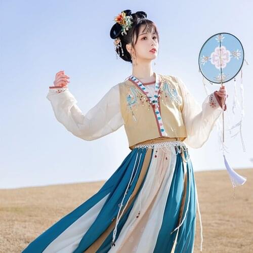New Hanfu Suit Chinese Style Female Fairy Clothes Oriental Classical Dance Stage Costumes Tang Dynasty Ancient Clothing DQL5605