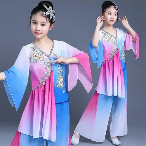 Chinese style new style hanfu children classical dance costumes girls dance children dance dance costume