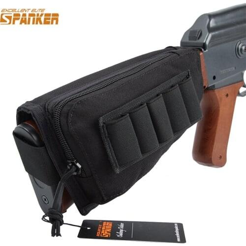 EXCELLENT ELITE SPANKER Tactical Military Buttstock Bag Pistol Bullet Holsters Universal Outdoor Hunting Equipment